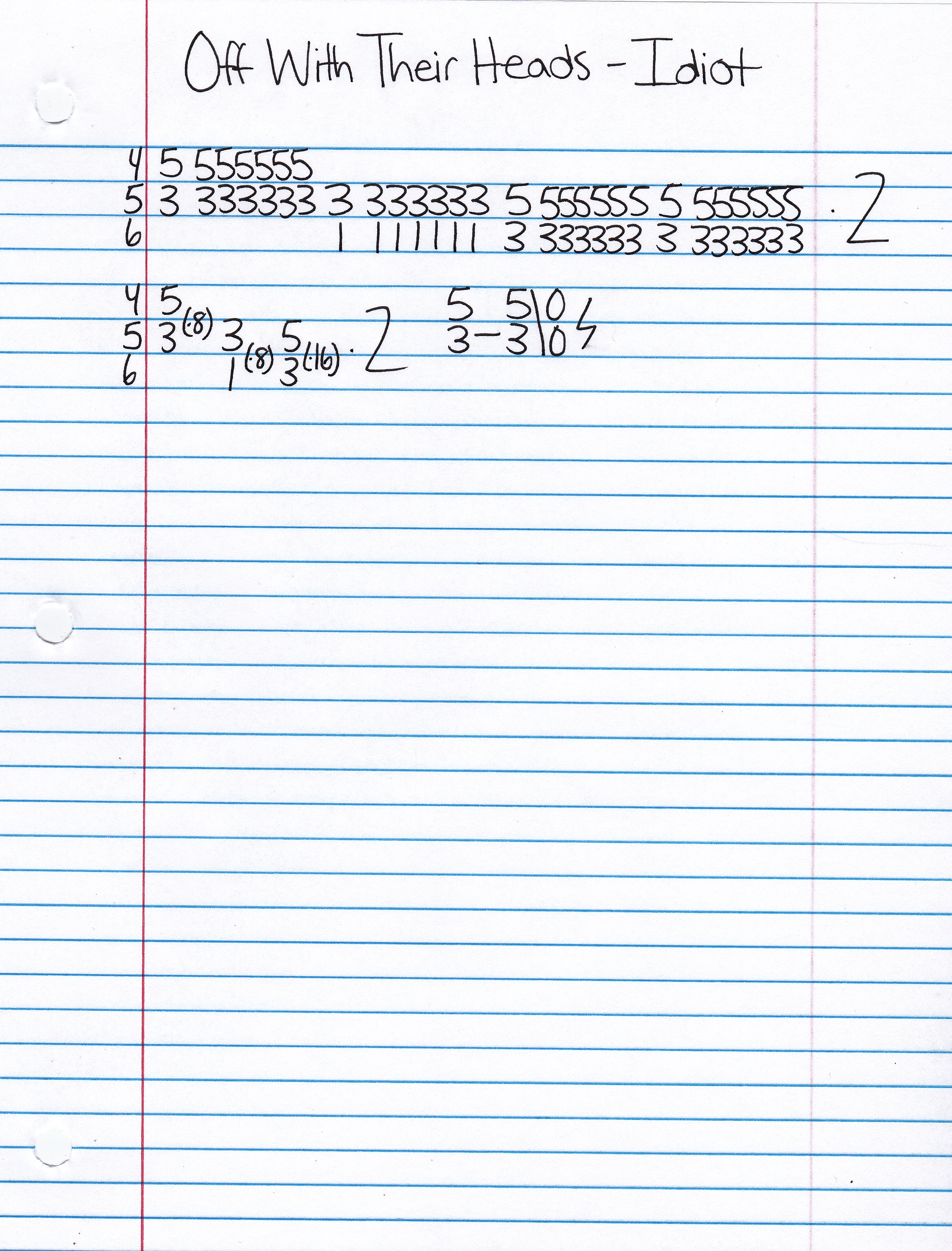 High quality guitar tab for Idiot by Off With Their Heads off of the album Hospitals EP. ***Complete and accurate guitar tab!***